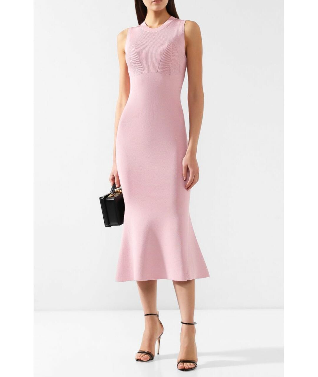 VICTORIA BECKHAM Розовое полиамидовое платье, фото 3