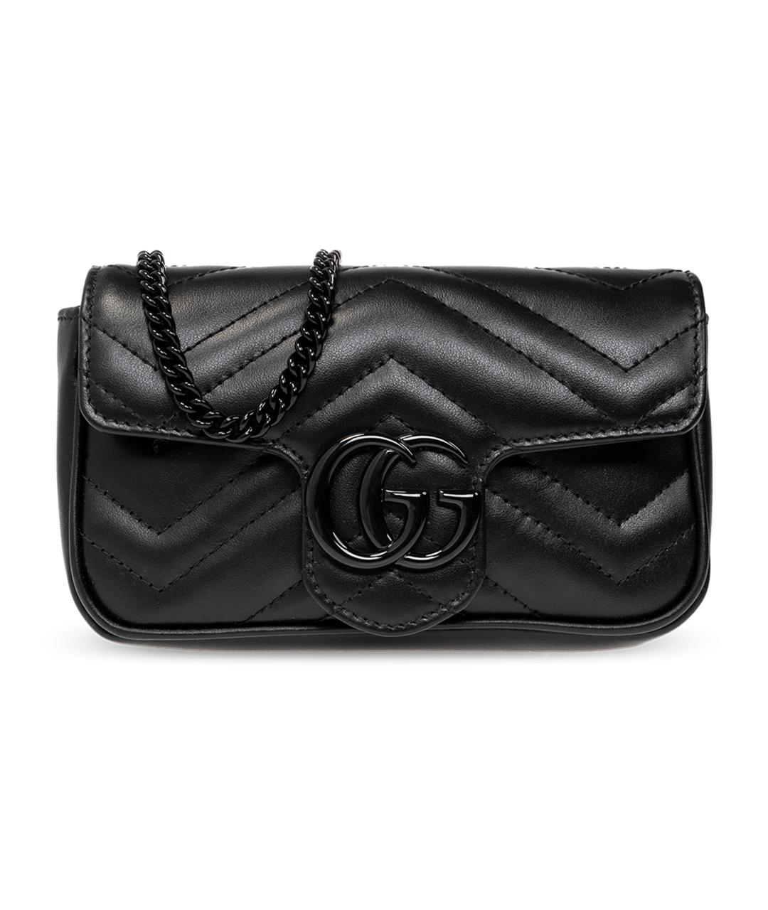 GUCCI Черная кожаная сумка через плечо, фото 1