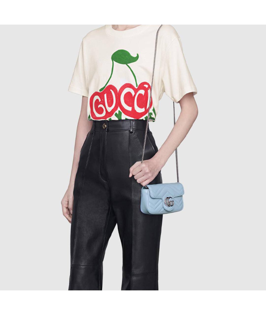 GUCCI Голубая кожаная сумка через плечо, фото 9