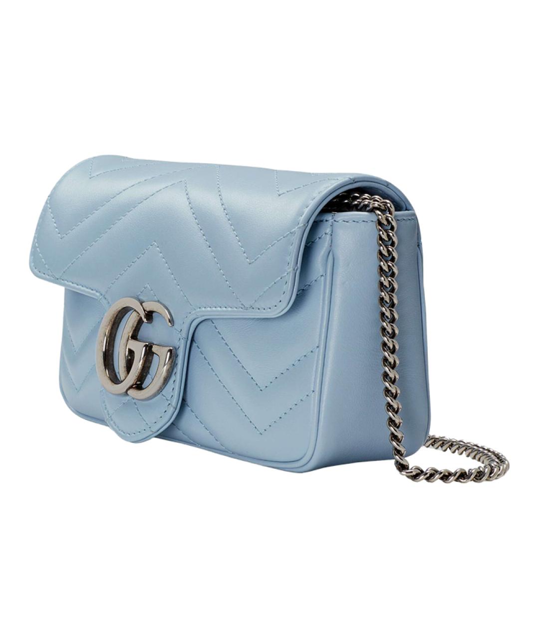 GUCCI Голубая кожаная сумка через плечо, фото 2