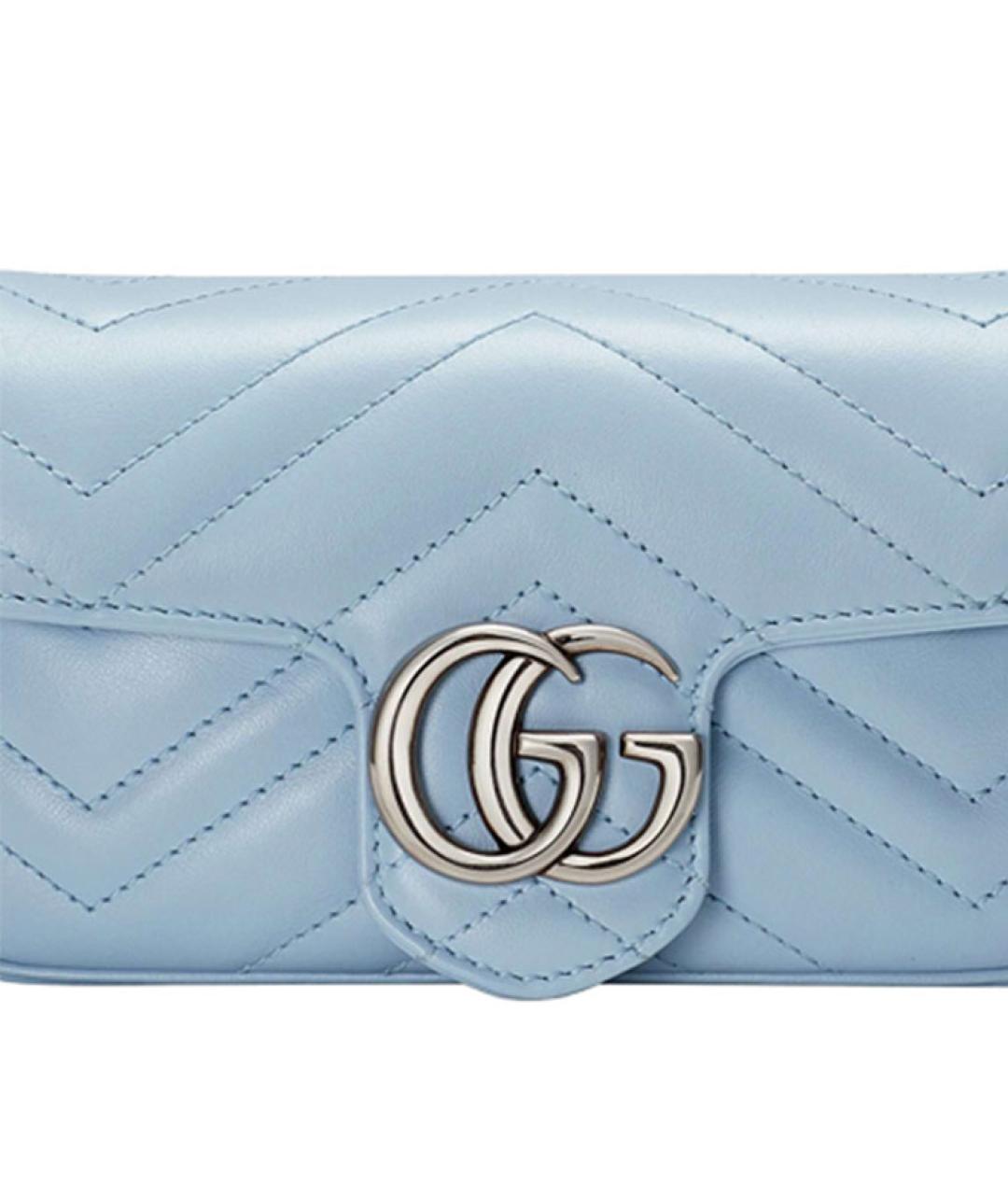 GUCCI Голубая кожаная сумка через плечо, фото 8