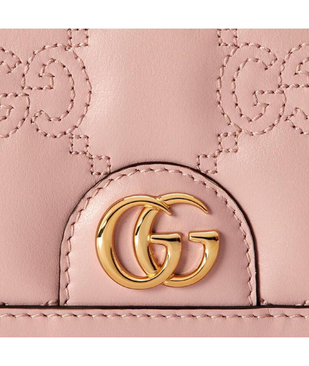 GUCCI Розовый кожаный кошелек, фото 7