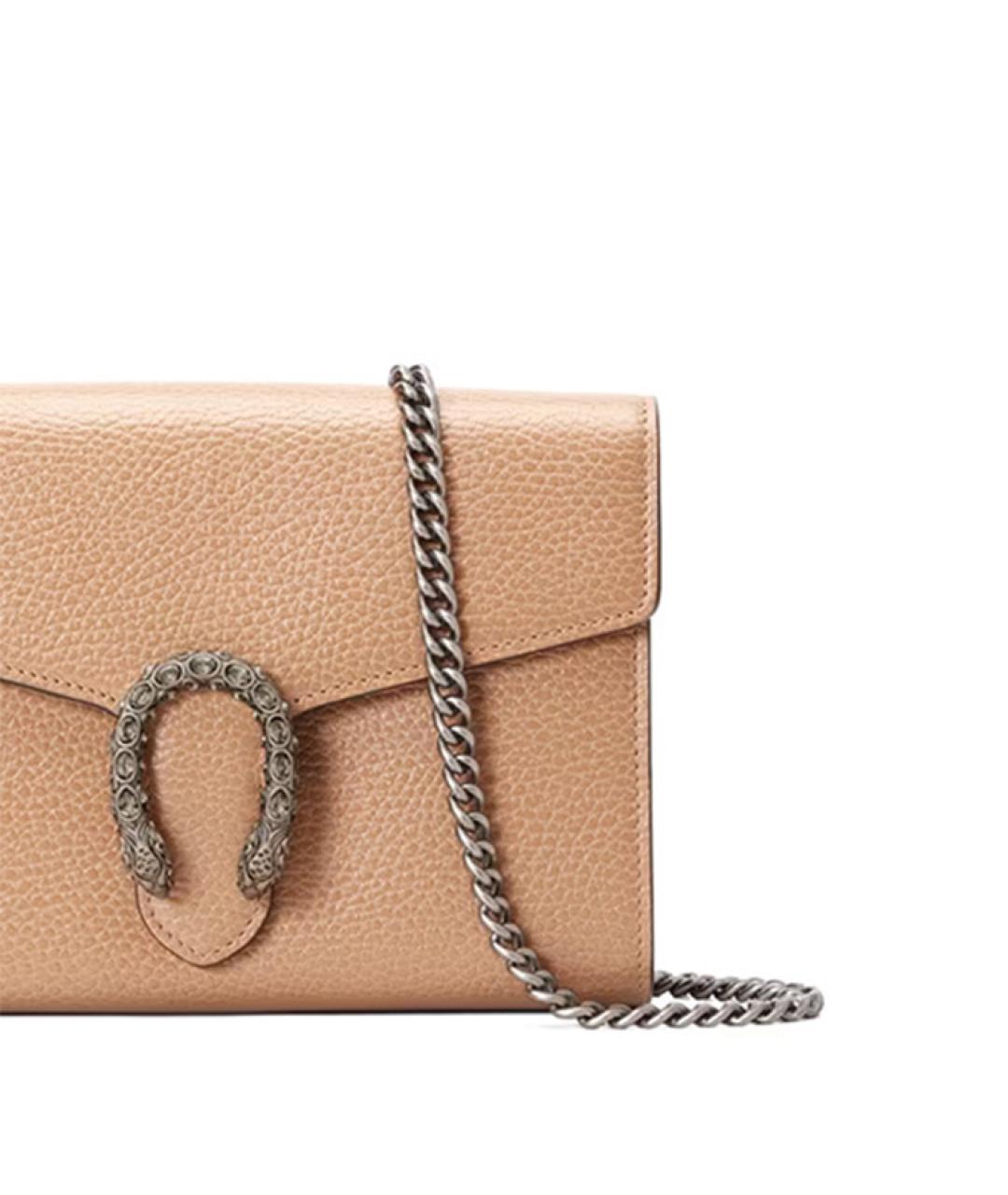 GUCCI Бежевая кожаная сумка через плечо, фото 8