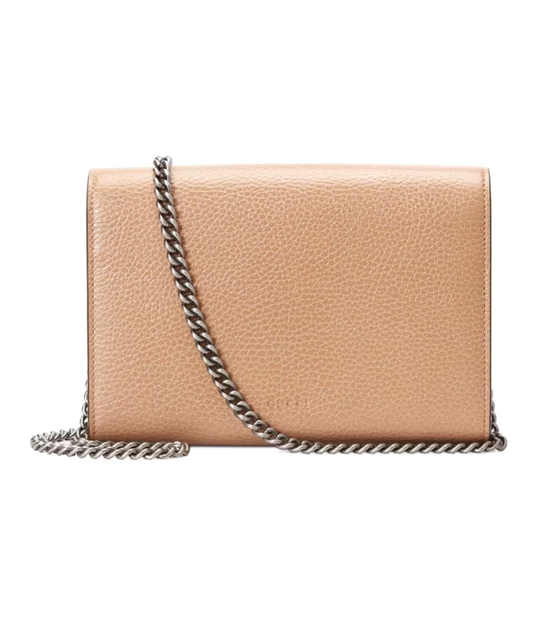 GUCCI Бежевая кожаная сумка через плечо, фото 3