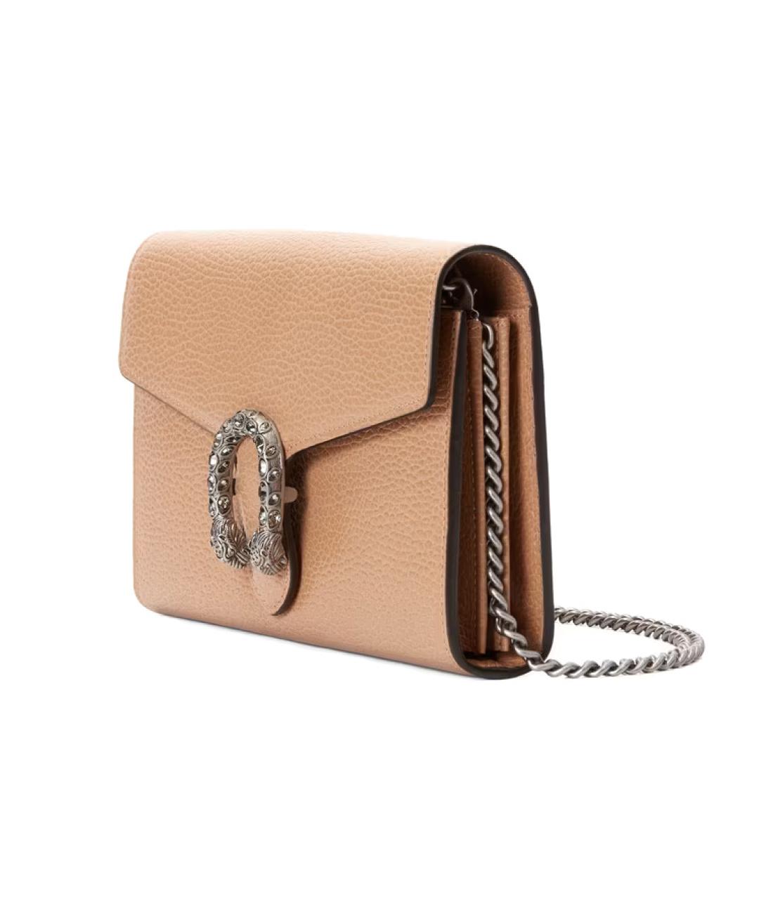 GUCCI Бежевая кожаная сумка через плечо, фото 2