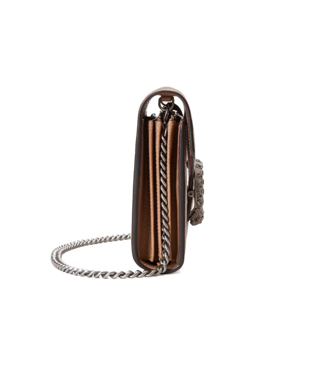 GUCCI Бежевая кожаная сумка через плечо, фото 4