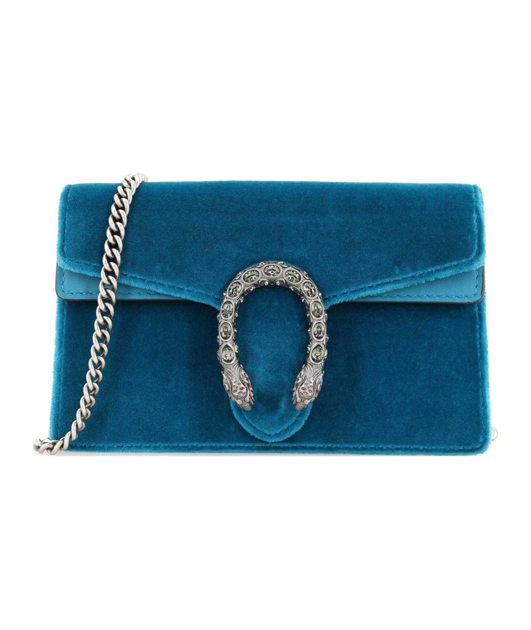 GUCCI Бирюзовая бархатная сумка через плечо, фото 2