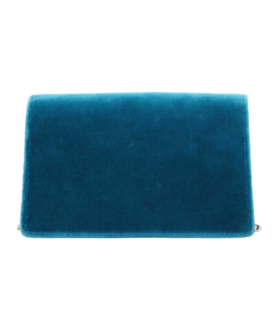 GUCCI Бирюзовая бархатная сумка через плечо, фото 5