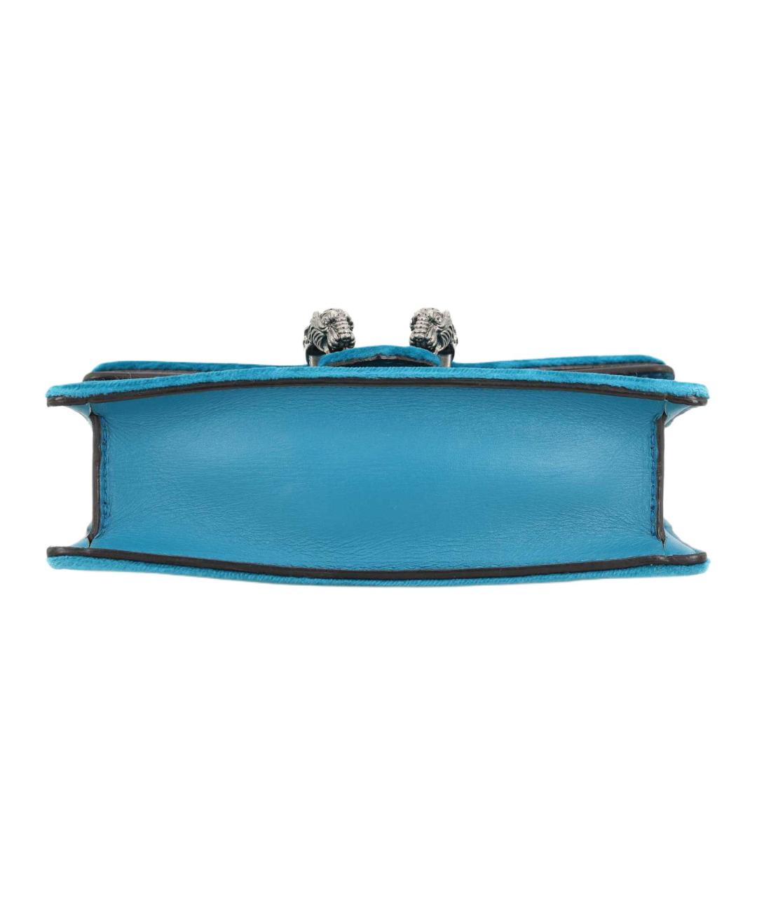 GUCCI Бирюзовая бархатная сумка через плечо, фото 1