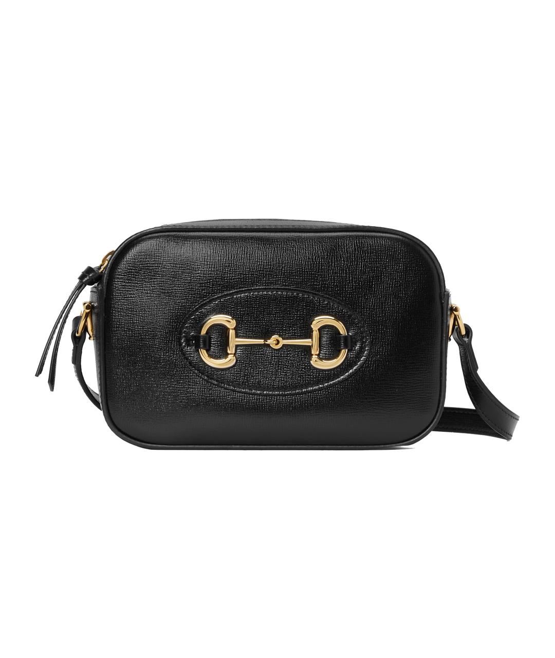 GUCCI Черная кожаная сумка через плечо, фото 1