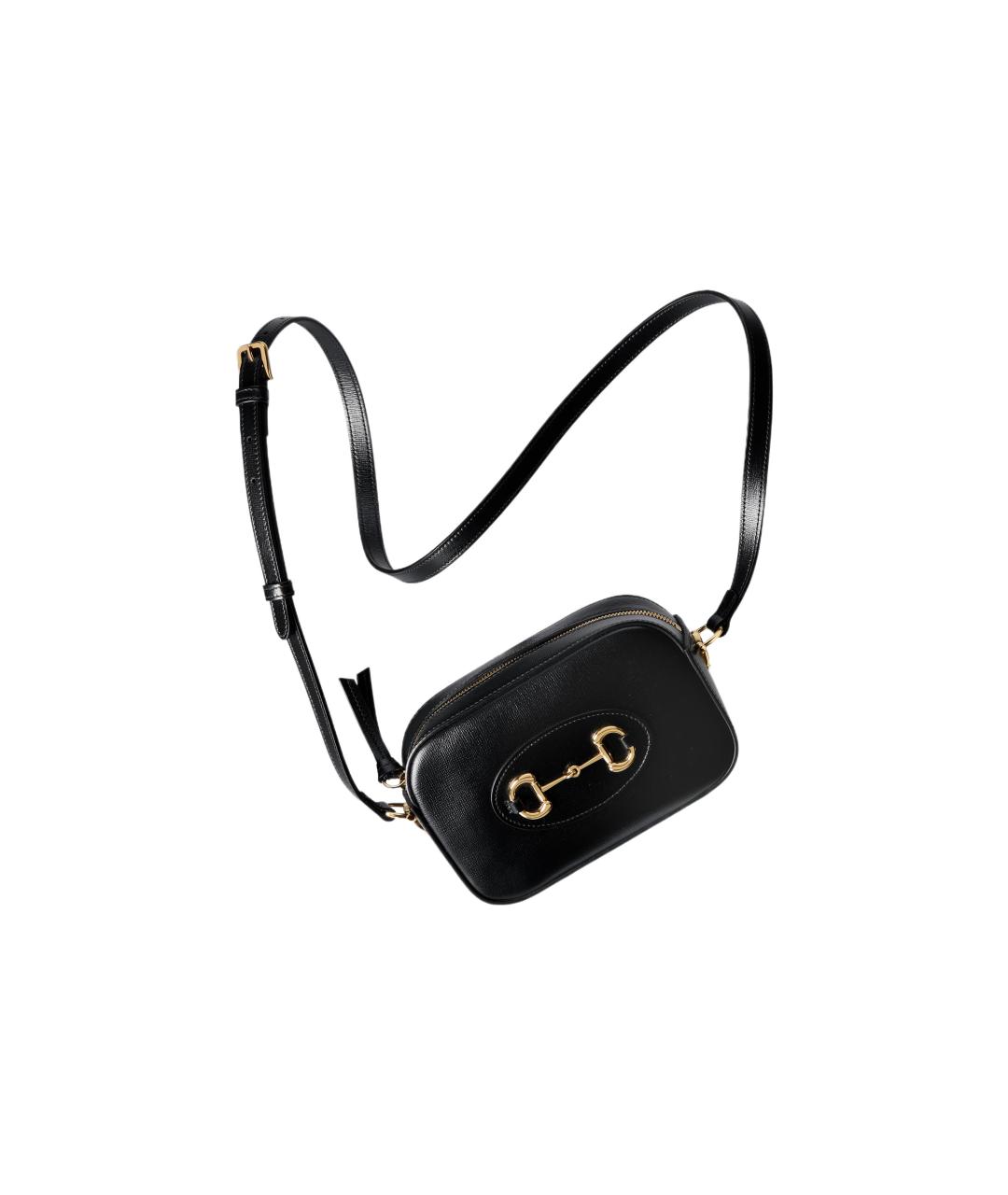 GUCCI Черная кожаная сумка через плечо, фото 5