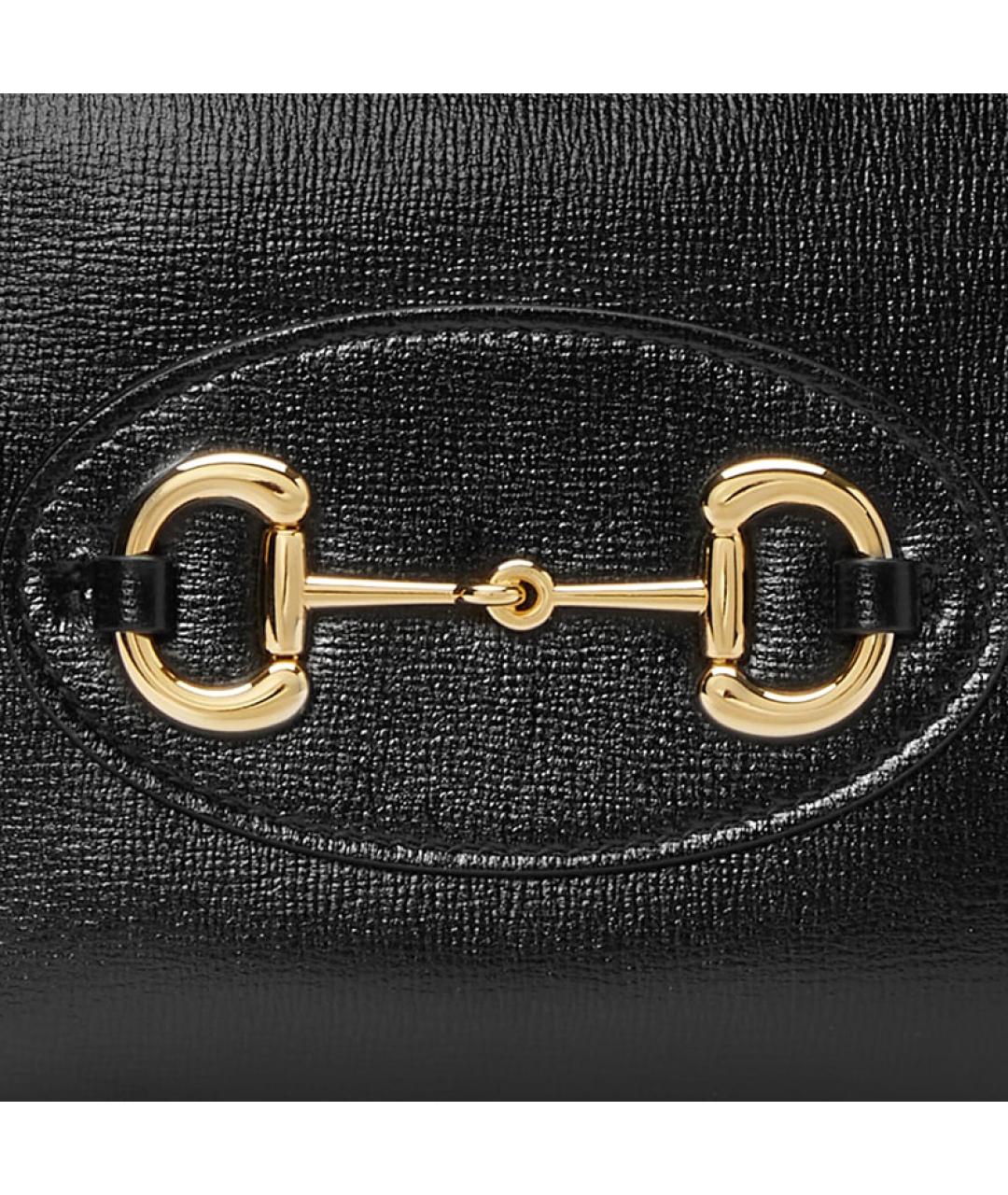 GUCCI Черная кожаная сумка через плечо, фото 6