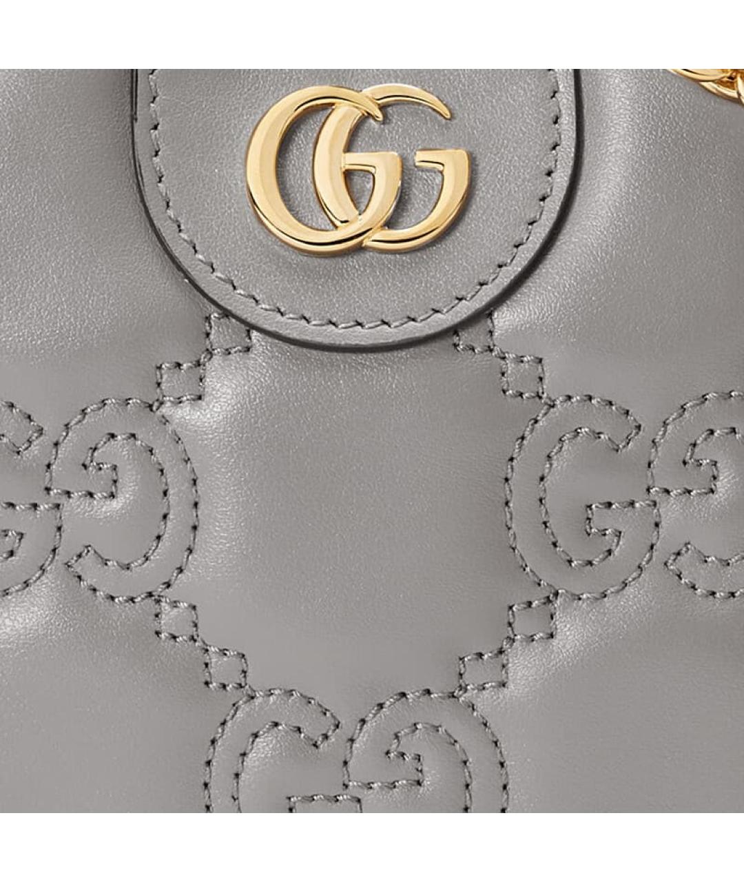 GUCCI Серая кожаная сумка через плечо, фото 9