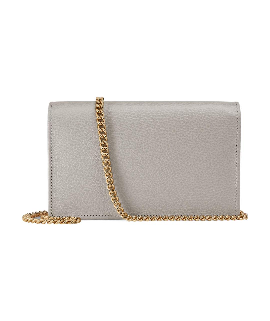 GUCCI Серая кожаная сумка через плечо, фото 3