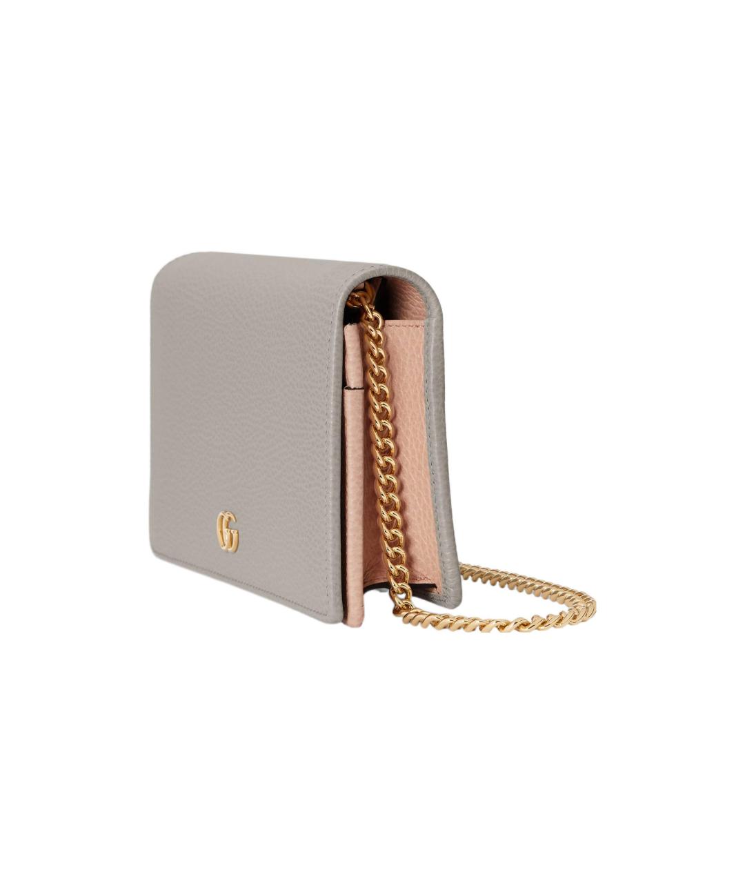 GUCCI Серая кожаная сумка через плечо, фото 2