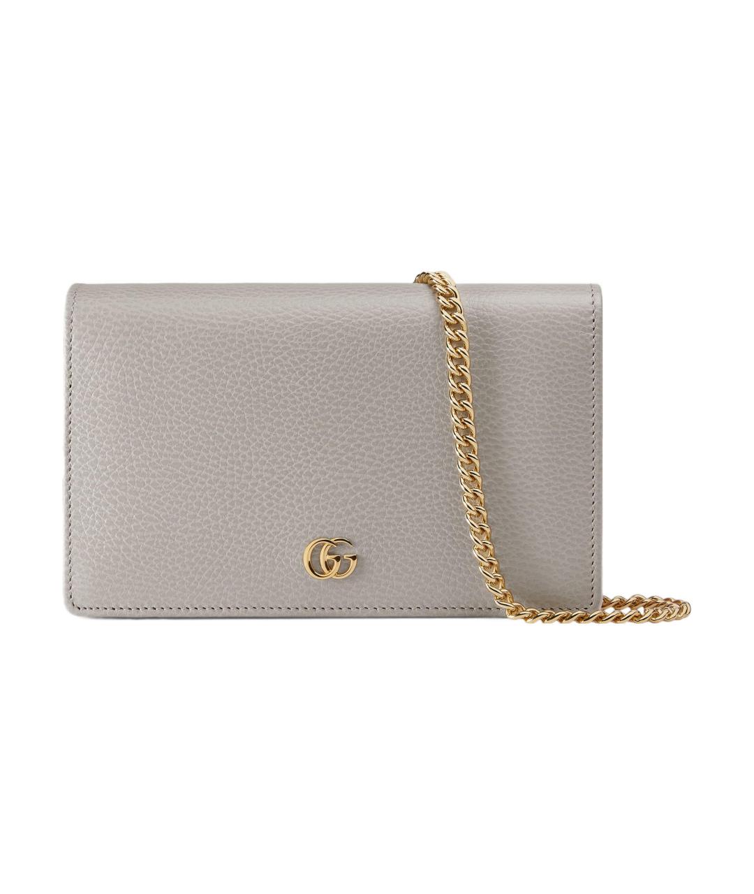 GUCCI Серая кожаная сумка через плечо, фото 1