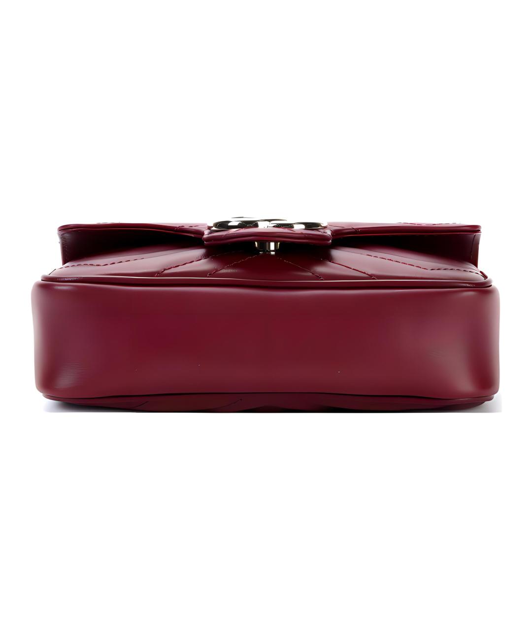 GUCCI Бордовая кожаная сумка через плечо, фото 4