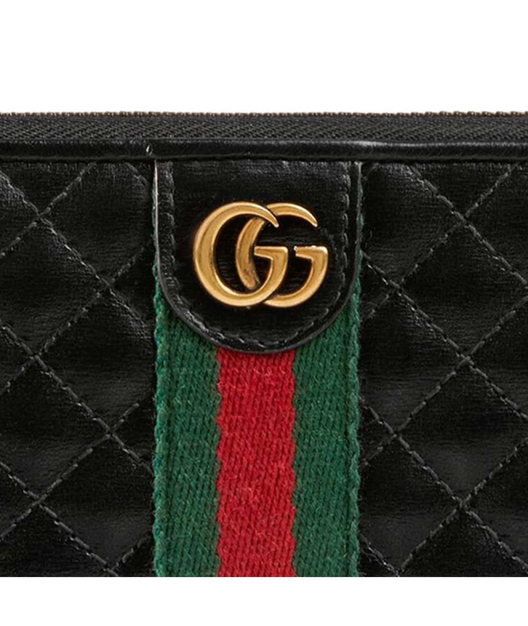 GUCCI Черный кожаный кошелек, фото 4