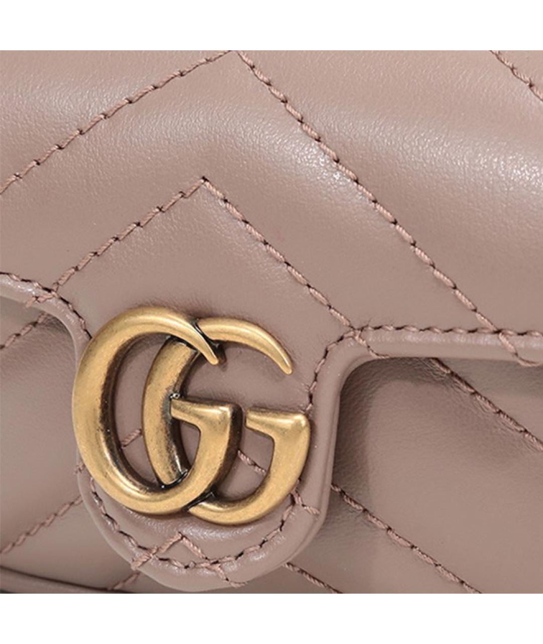 GUCCI Бежевая кожаная сумка через плечо, фото 6