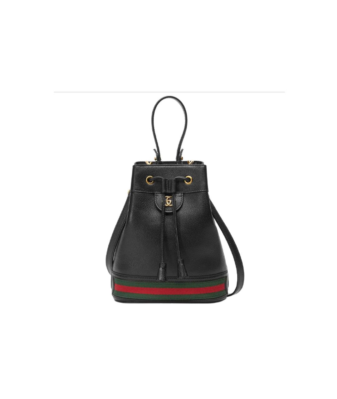 GUCCI Черная кожаная сумка через плечо, фото 1