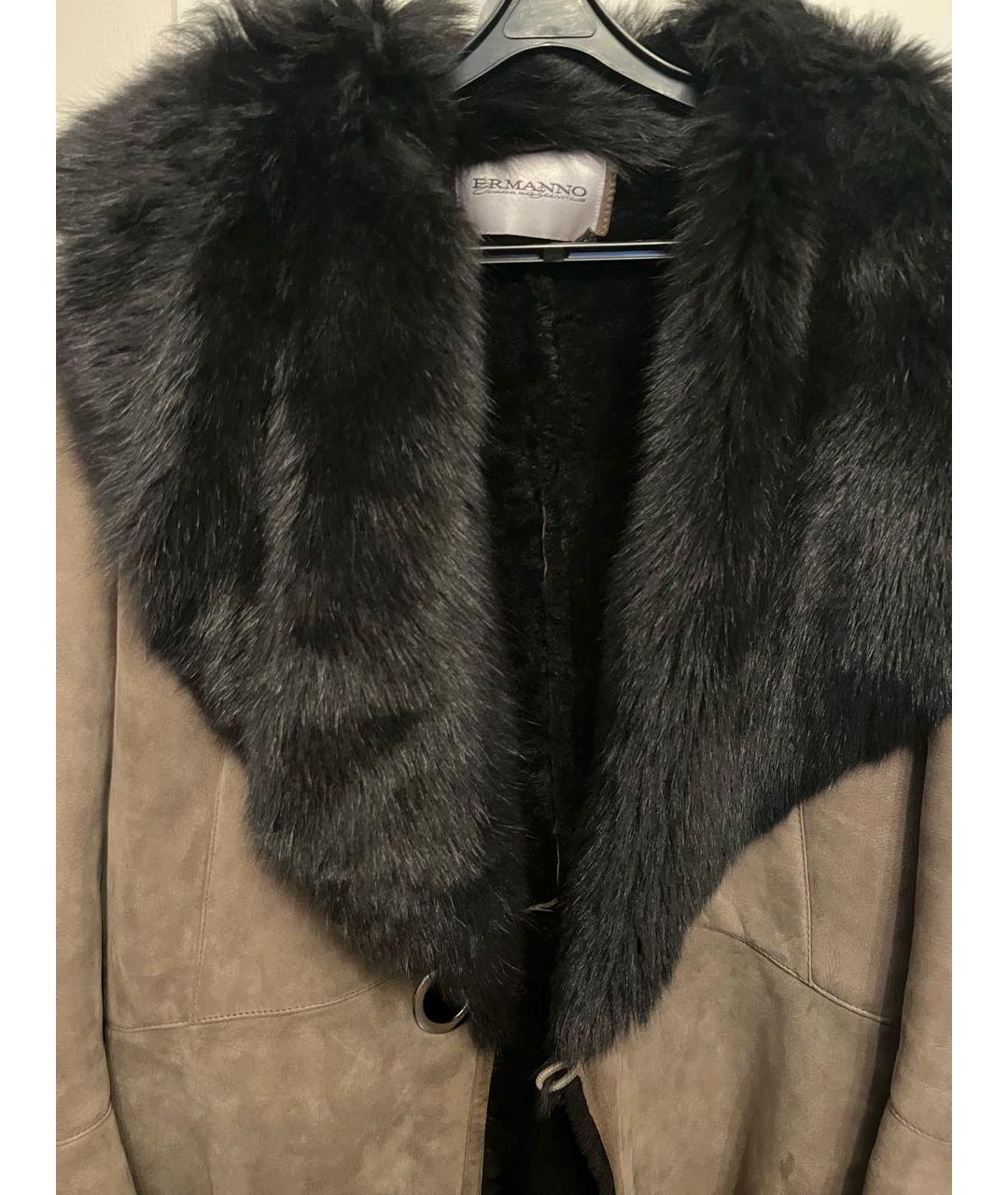 ERMANNO SCERVINO Коричневая меховая дубленка, фото 7