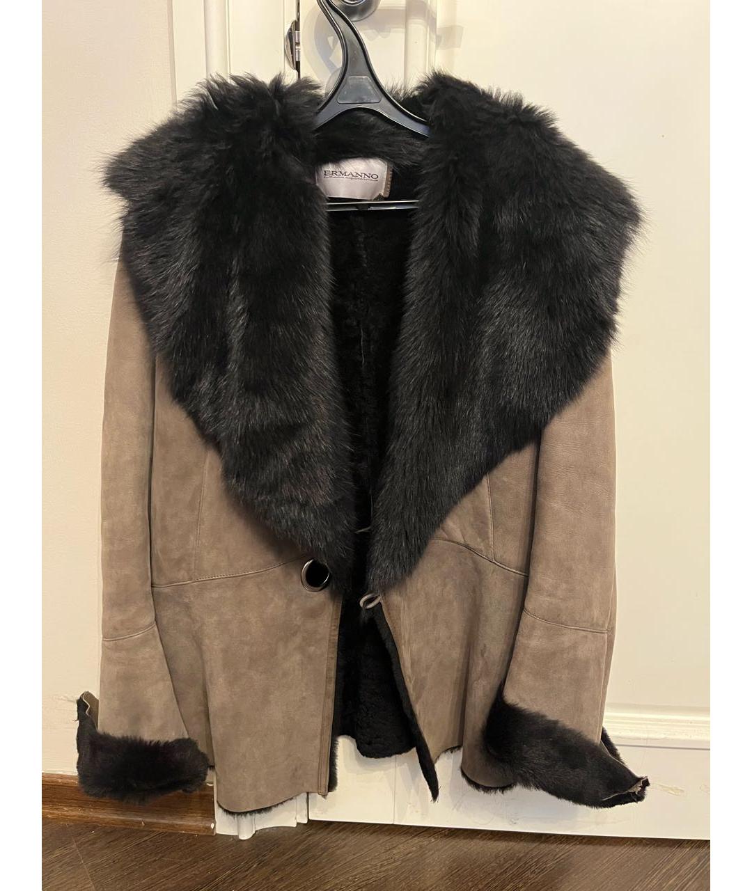 ERMANNO SCERVINO Коричневая меховая дубленка, фото 6