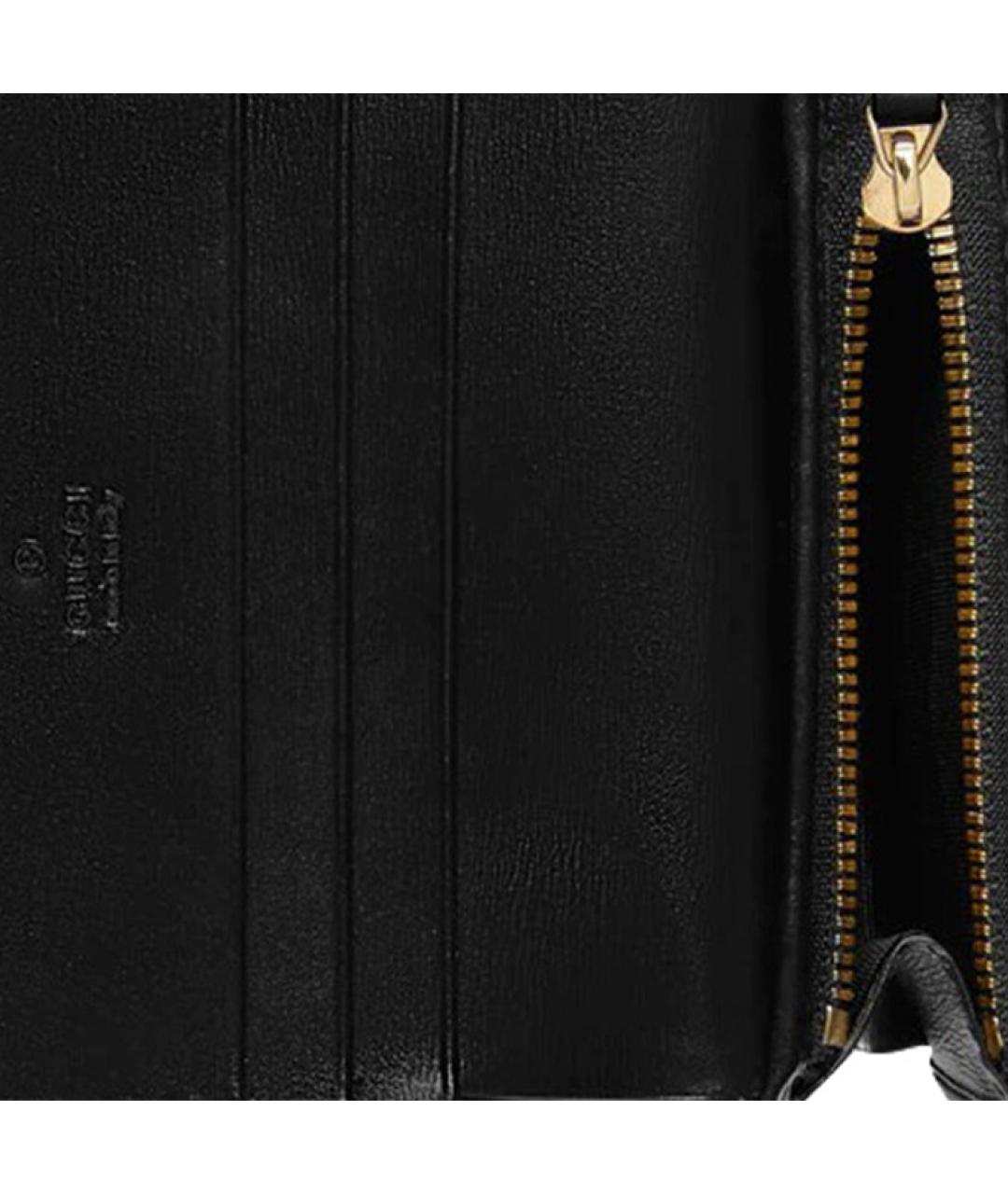 GUCCI Черный кожаный кошелек, фото 7