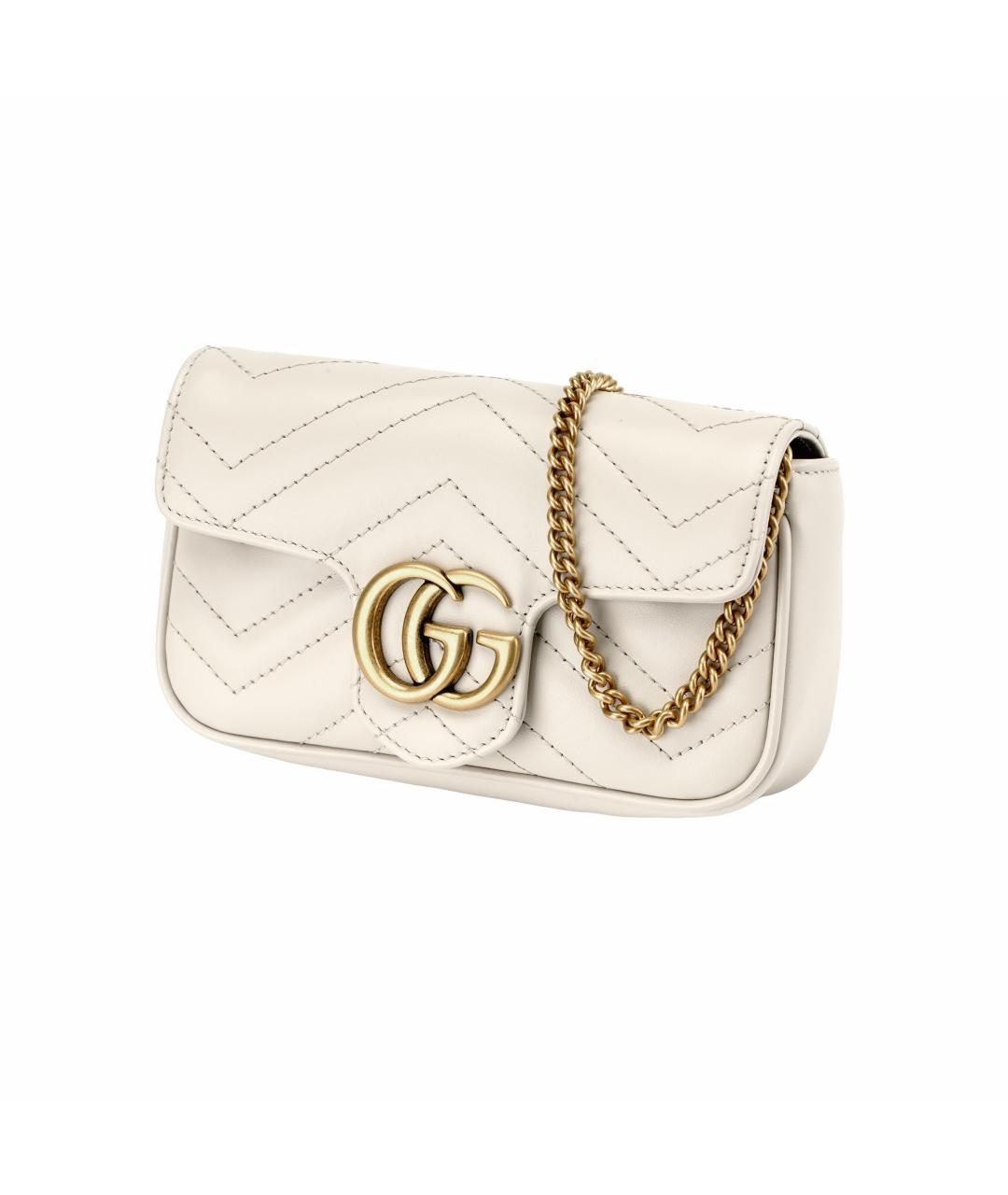 GUCCI Белая кожаная сумка через плечо, фото 3