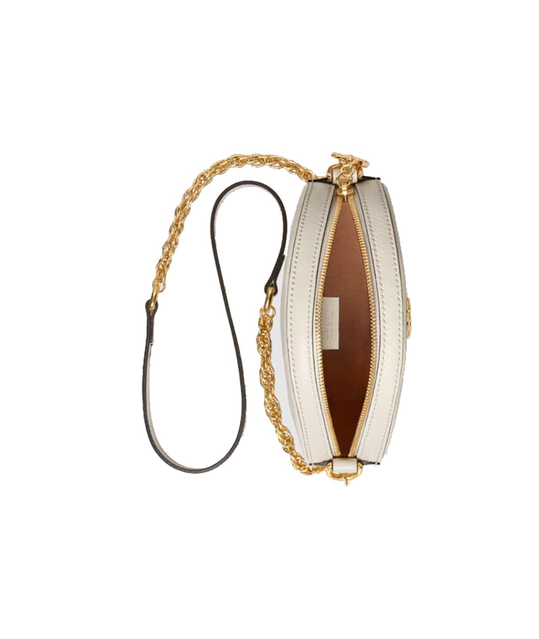 GUCCI Белая кожаная сумка через плечо, фото 6