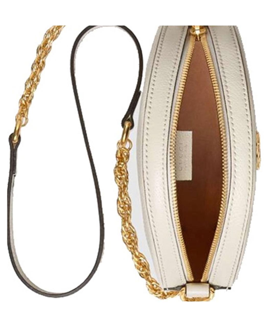 GUCCI Белая кожаная сумка через плечо, фото 8