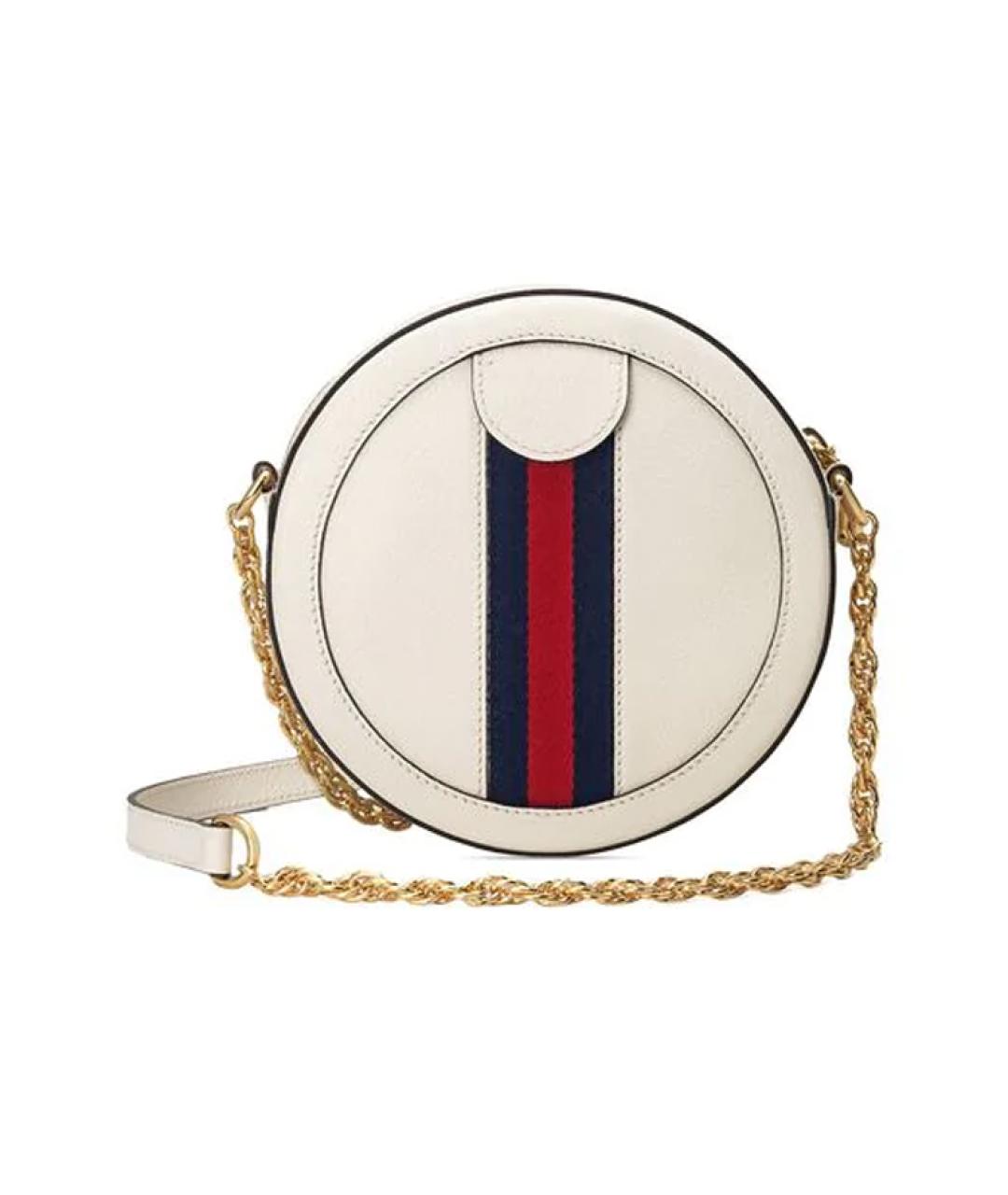 GUCCI Белая кожаная сумка через плечо, фото 4