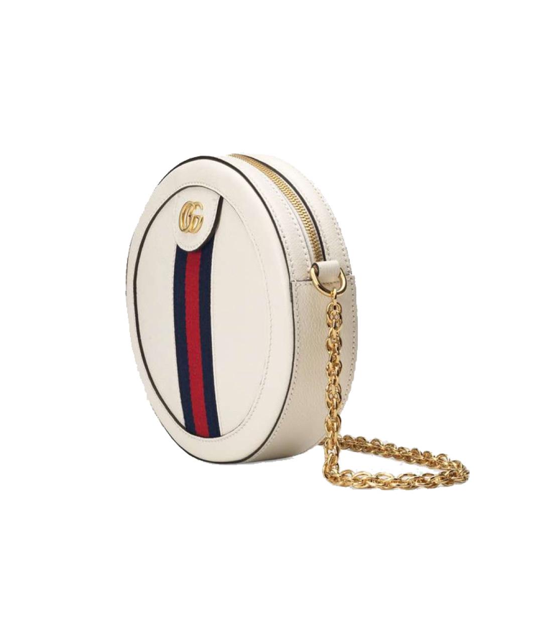 GUCCI Белая кожаная сумка через плечо, фото 2