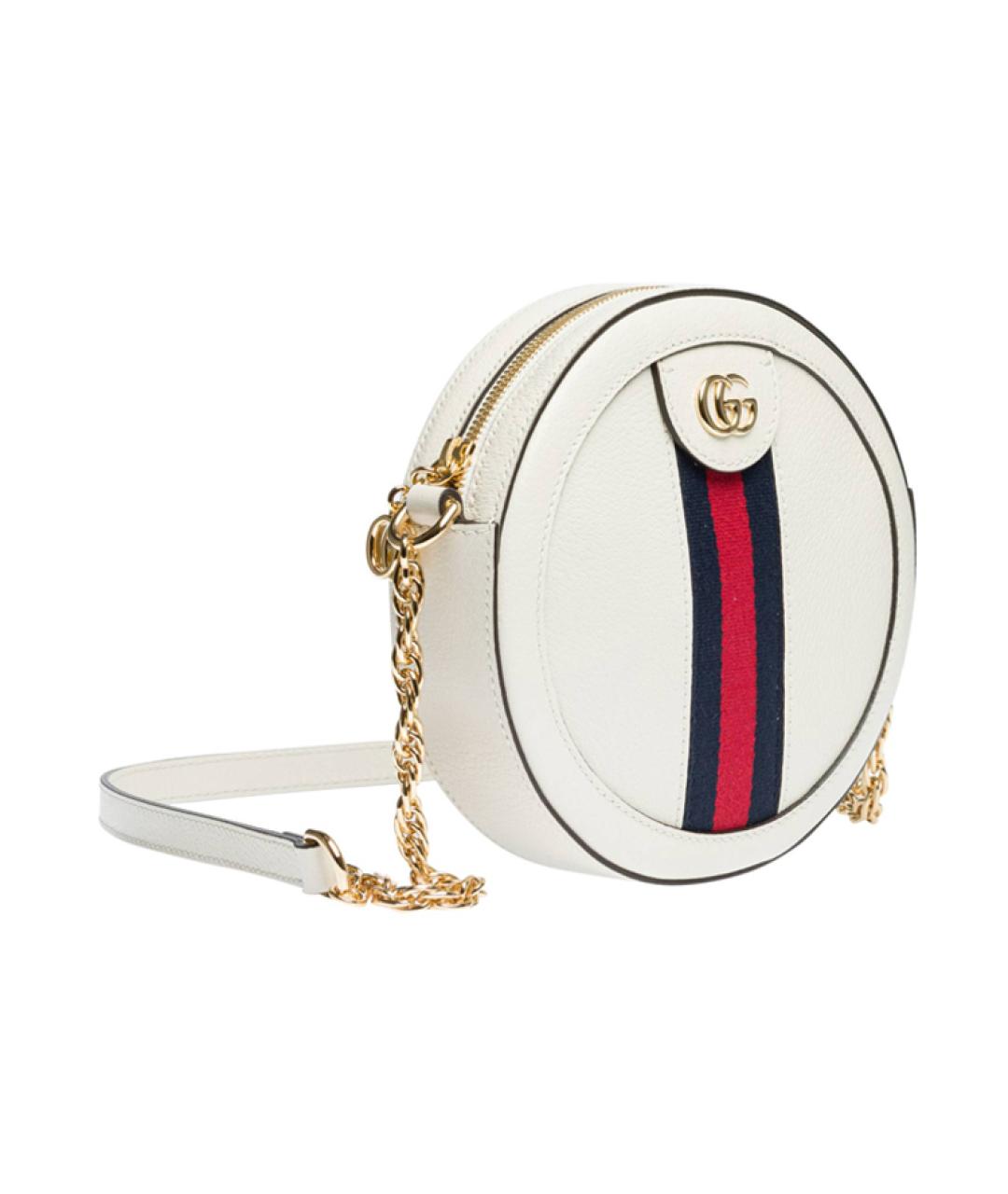 GUCCI Белая кожаная сумка через плечо, фото 3