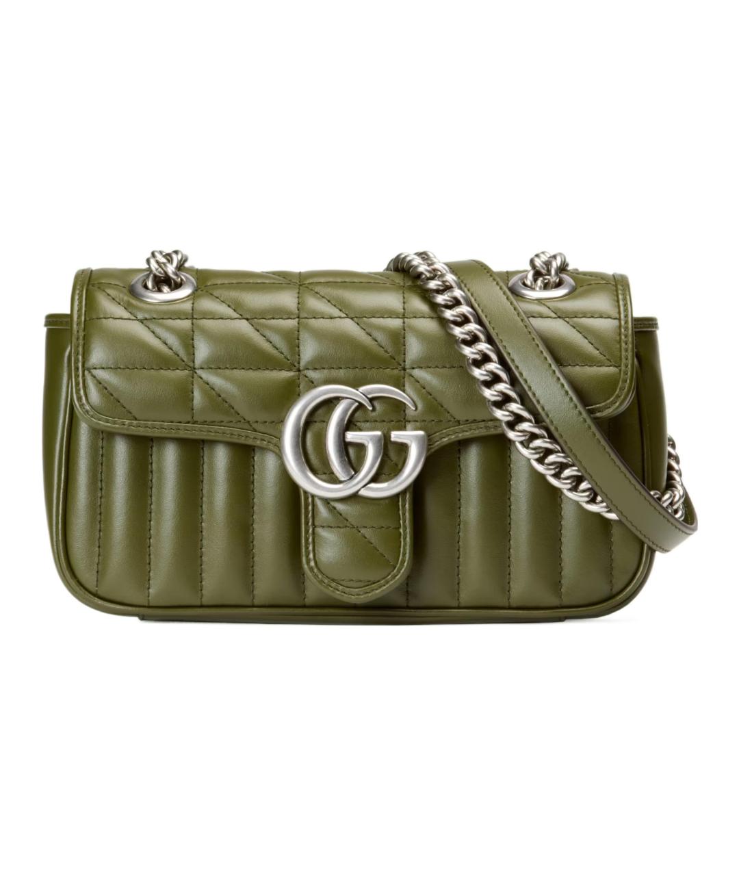 GUCCI Хаки кожаная сумка через плечо, фото 1