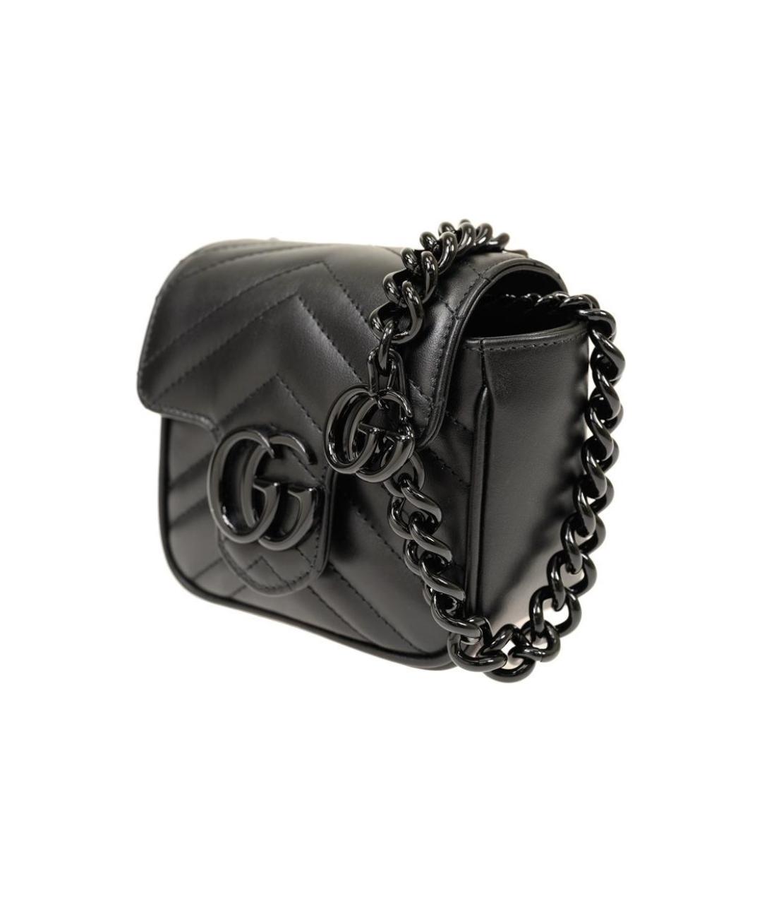 GUCCI Черная кожаная сумка через плечо, фото 3