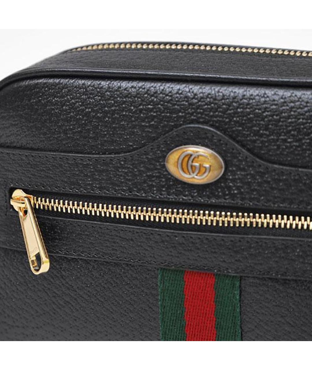 GUCCI Черная кожаная сумка через плечо, фото 3