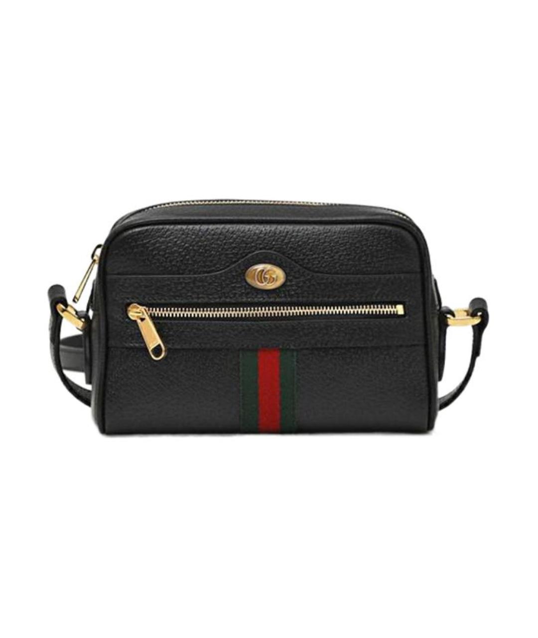 GUCCI Черная кожаная сумка через плечо, фото 1