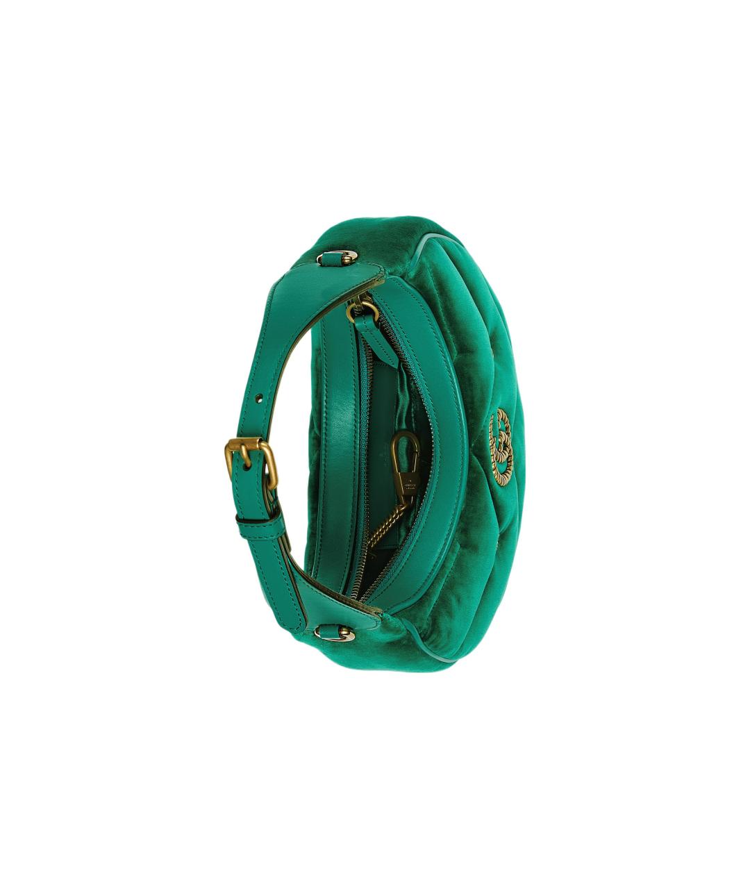 GUCCI Зеленая бархатная сумка через плечо, фото 2