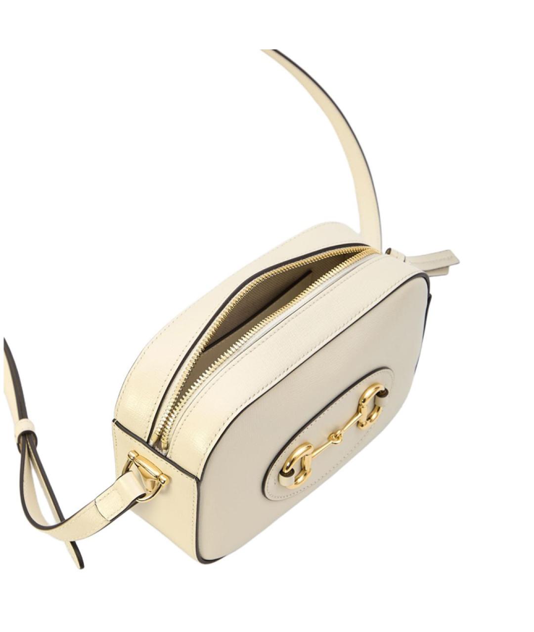 GUCCI Бежевая кожаная сумка через плечо, фото 4