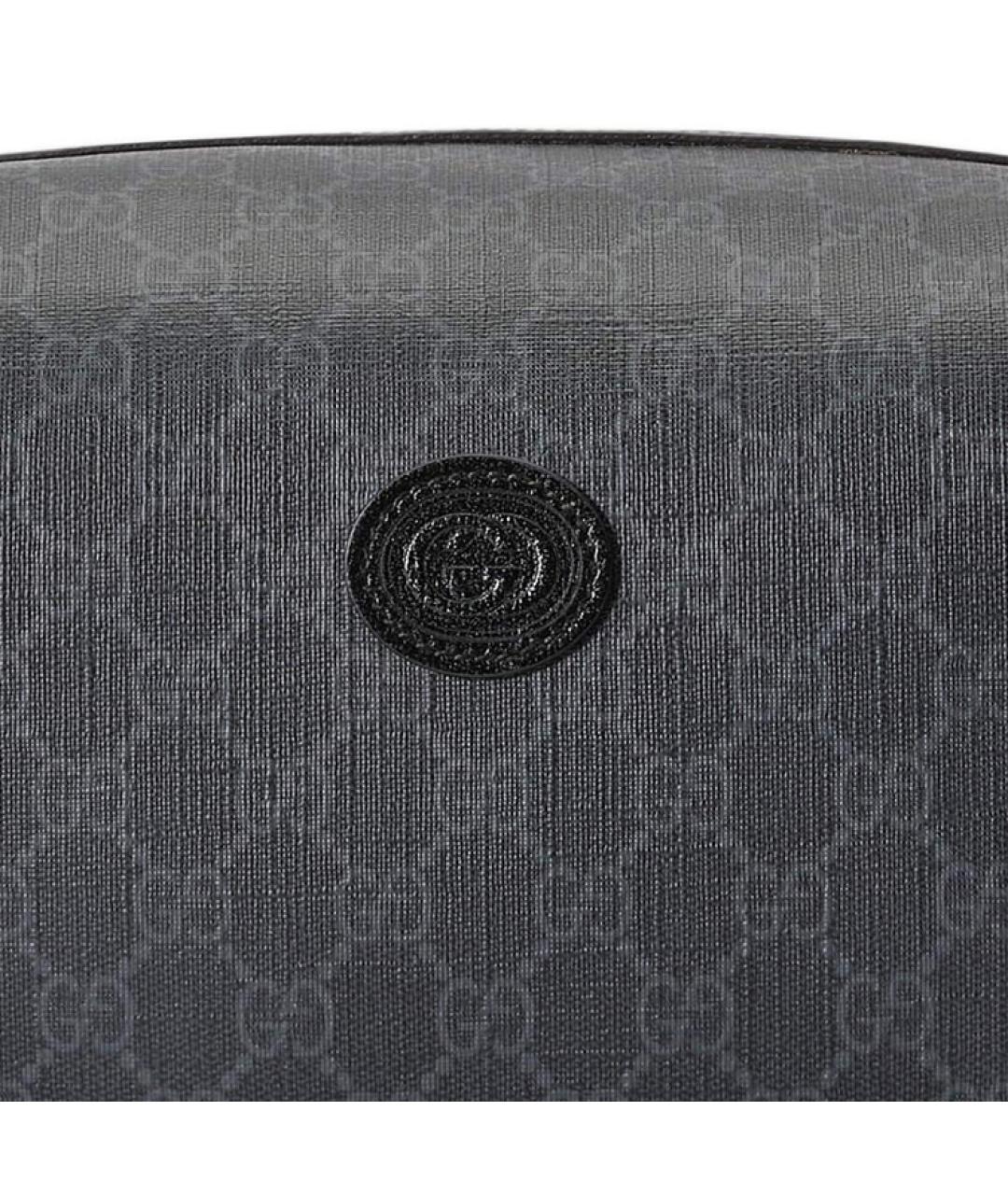 GUCCI Антрацитовая кожаная косметичка, фото 8