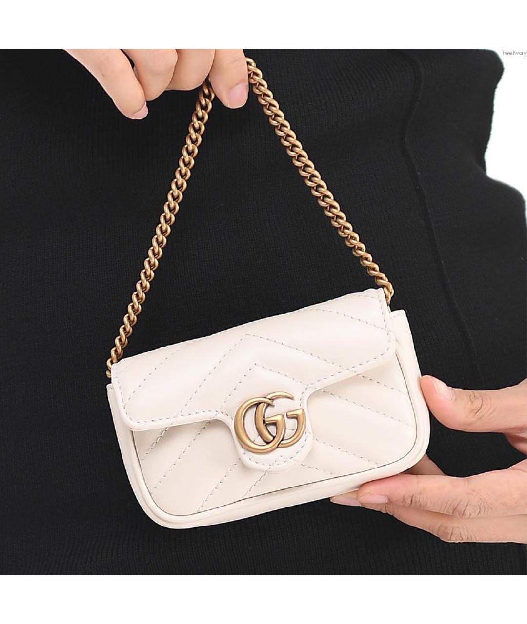 GUCCI Белый кожаный кошелек, фото 3