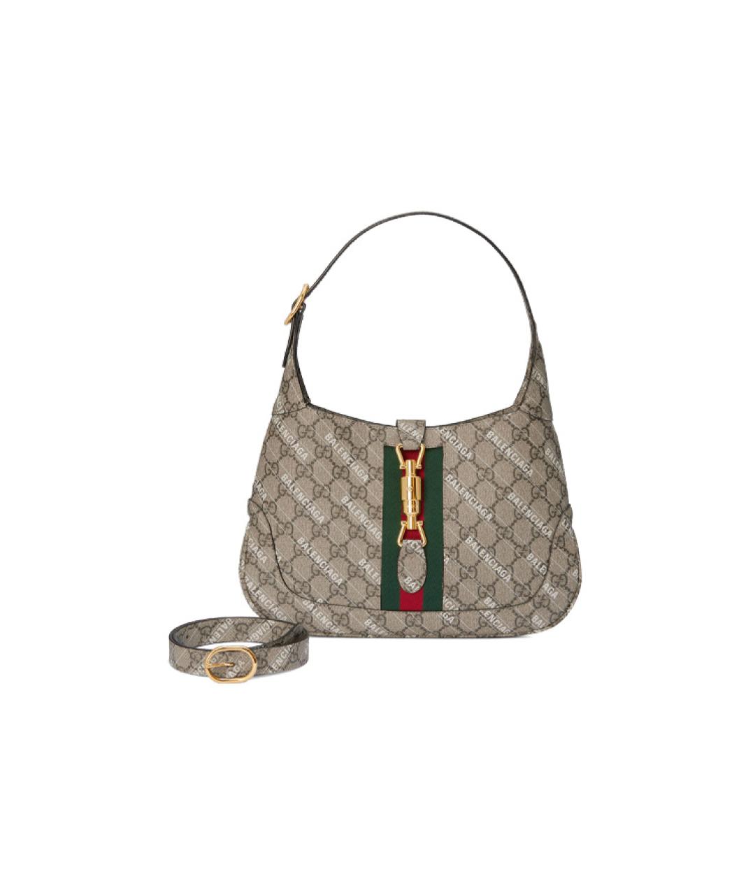 GUCCI Бежевая кожаная сумка через плечо, фото 2