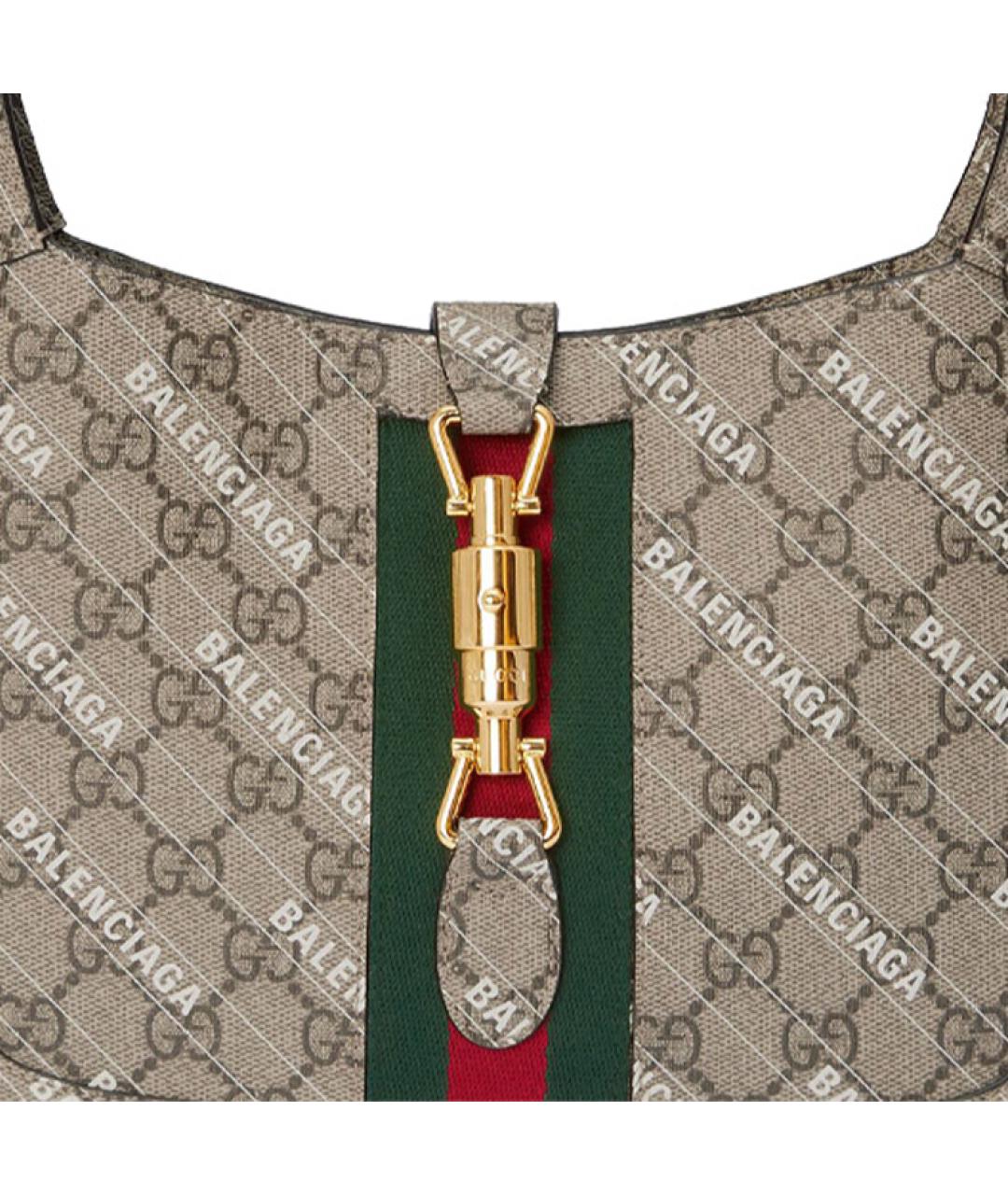 GUCCI Бежевая кожаная сумка через плечо, фото 8