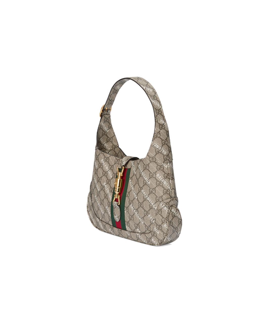 GUCCI Бежевая кожаная сумка через плечо, фото 3