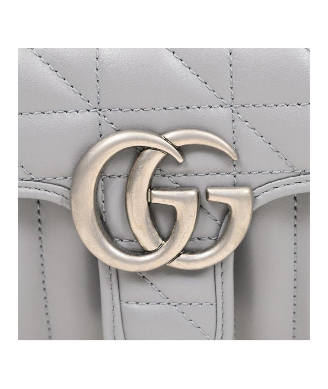 GUCCI Серая кожаная сумка через плечо, фото 5