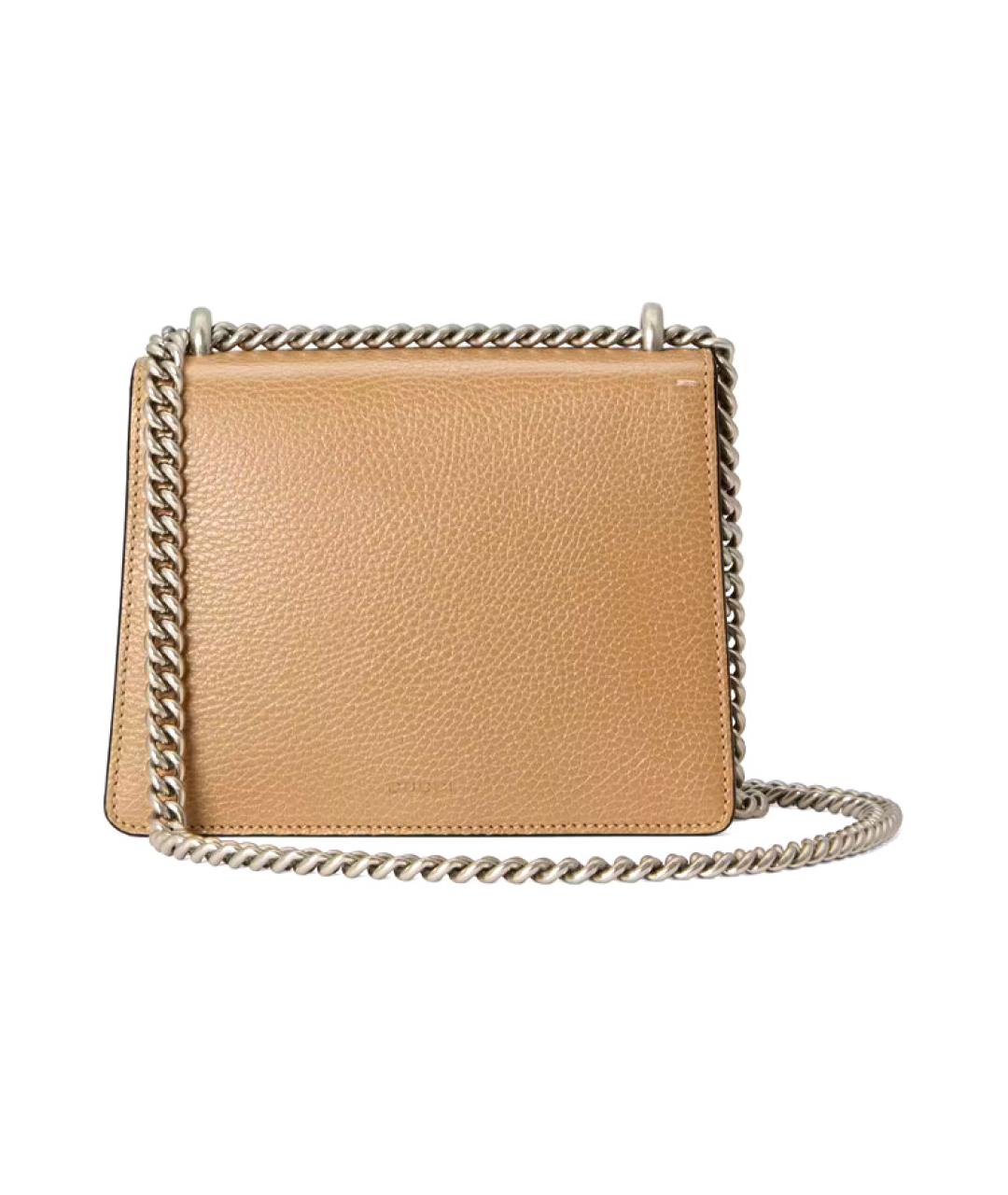 GUCCI Бежевая кожаная сумка через плечо, фото 4