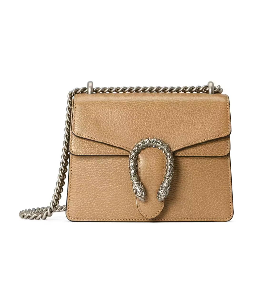 GUCCI Бежевая кожаная сумка через плечо, фото 1