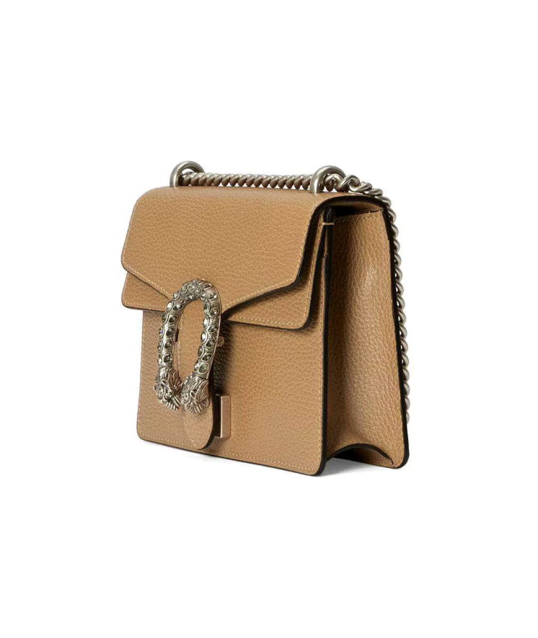 GUCCI Бежевая кожаная сумка через плечо, фото 2