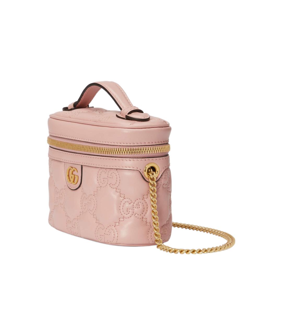 GUCCI Розовая кожаная сумка с короткими ручками, фото 3