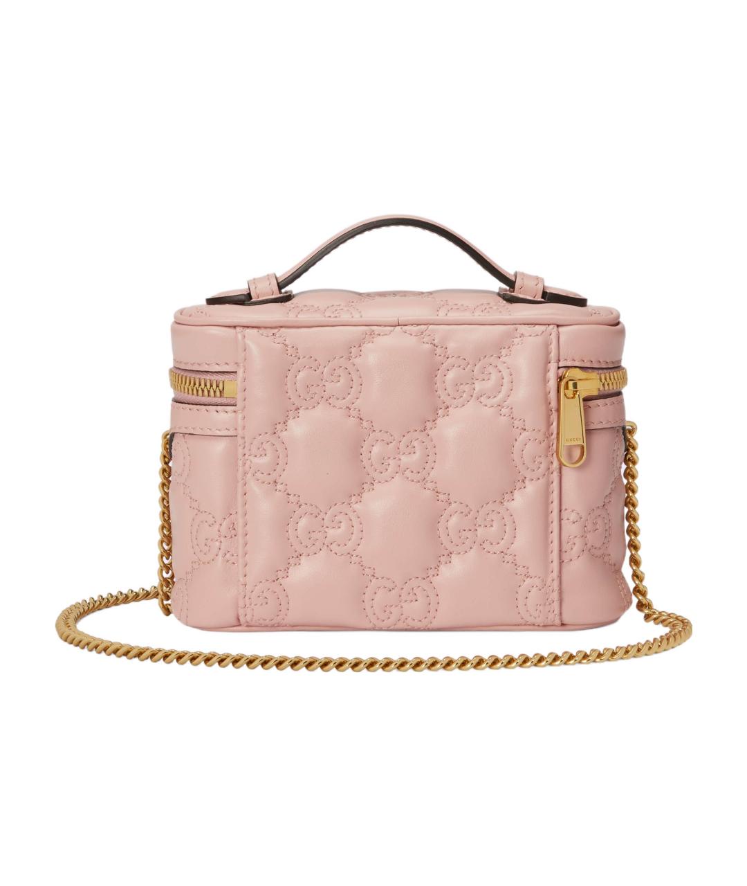 GUCCI Розовая кожаная сумка с короткими ручками, фото 2